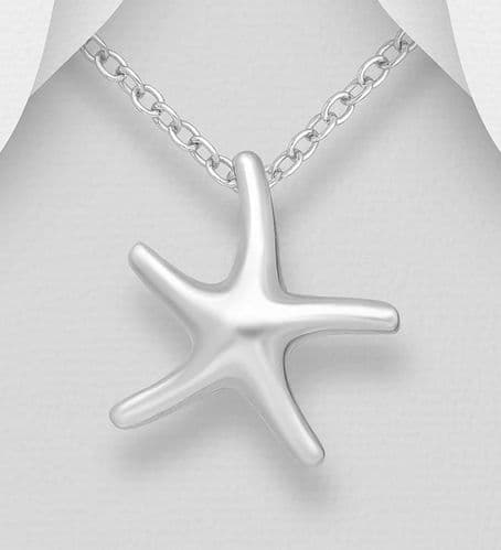 925 Sterling Silver Pendant Starfish Pendant and Chain